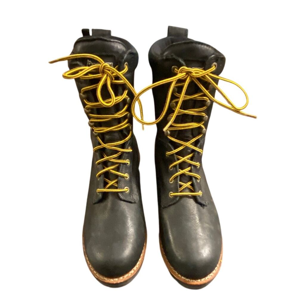 Rocky Gore-Tex Work Boots Vibram Lug Black Leather Logger 11W Rugged‎ Utility 8"